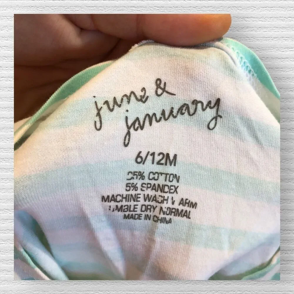 June & January 6/12 Blue and White Romper